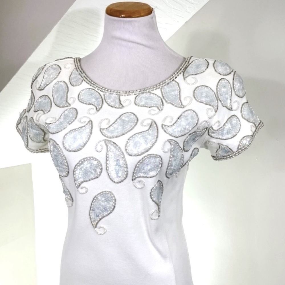 Y2K ADRIENNE VITTADINI GORGEOUS 
Sequined Beaded Flawless Dress Sz 6